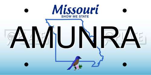 AMUNRA Missouri License Plate