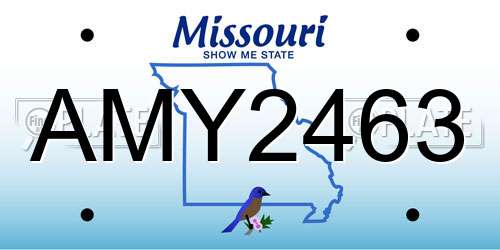 AMY2463 Missouri License Plate