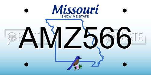 AMZ566 Missouri License Plate