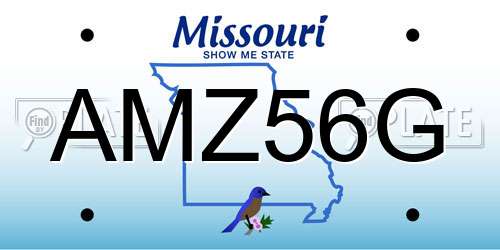 AMZ56G Missouri License Plate