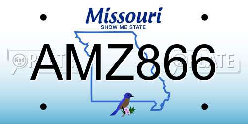 AMZ866 Missouri License Plate