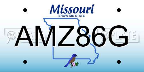 AMZ86G Missouri License Plate