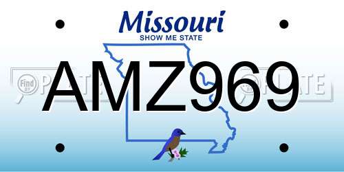 AMZ969 Missouri License Plate