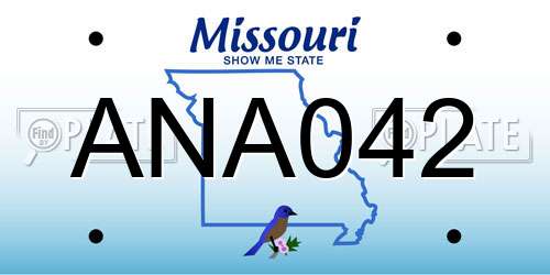 ANA042 Missouri License Plate