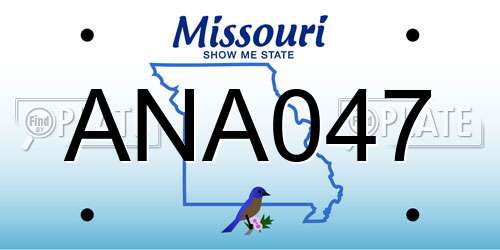 ANA047 Missouri License Plate