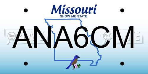 ANA6CM Missouri License Plate