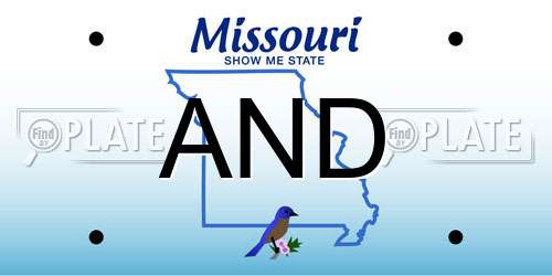 AND Missouri License Plate