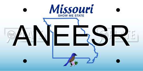 ANEESR Missouri License Plate
