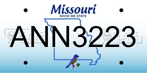 ANN3223 Missouri License Plate