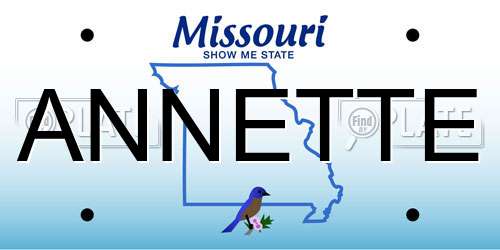 ANNETTE Missouri License Plate