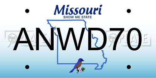 ANWD70 Missouri License Plate