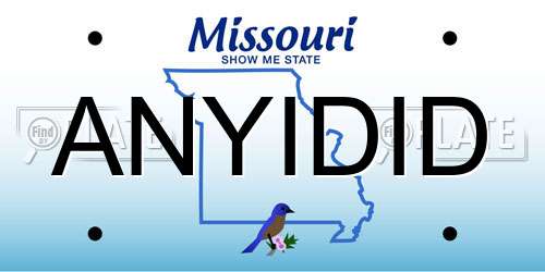 ANYIDID Missouri License Plate