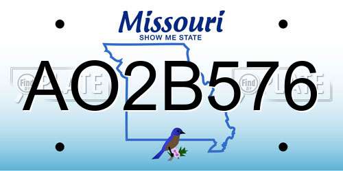 AO2B576 Missouri License Plate