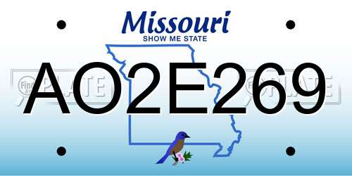 AO2E269 Missouri License Plate
