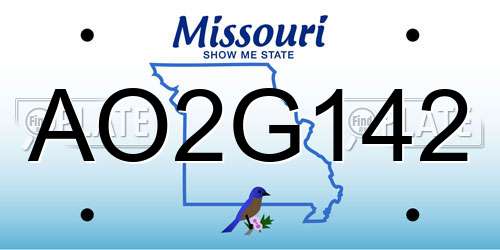 AO2G142 Missouri License Plate