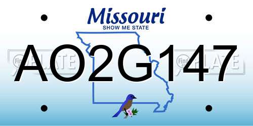 AO2G147 Missouri License Plate