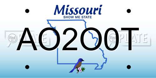 AO2O0T Missouri License Plate