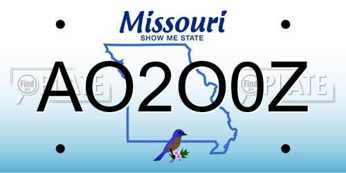 AO2O0Z Missouri License Plate