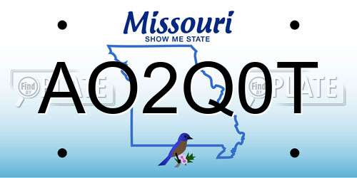 AO2Q0T Missouri License Plate