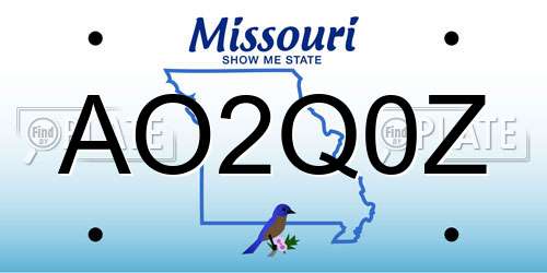 AO2Q0Z Missouri License Plate