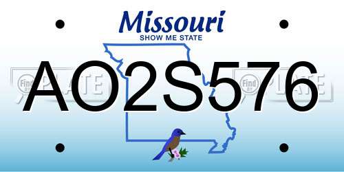 AO2S576 Missouri License Plate