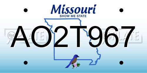 AO2T967 Missouri License Plate