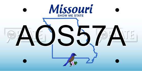 AOS57A Missouri License Plate