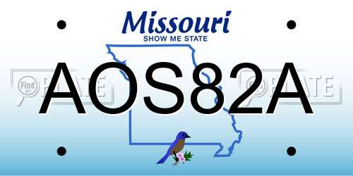 AOS82A Missouri License Plate