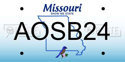 AOSB24 Missouri License Plate