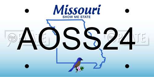 AOSS24 Missouri License Plate