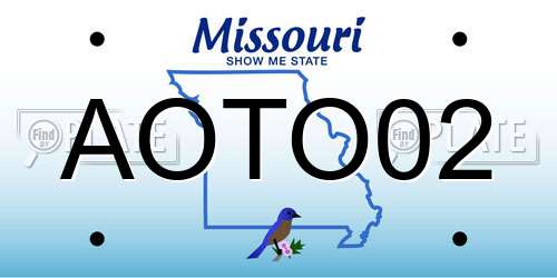 AOTO02 Missouri License Plate