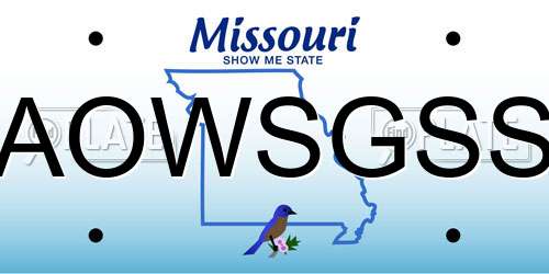 AOWSGSS Missouri License Plate