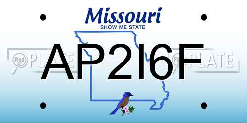 AP2I6F Missouri License Plate