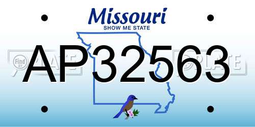 AP32563 Missouri License Plate
