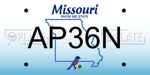 AP36N Missouri License Plate