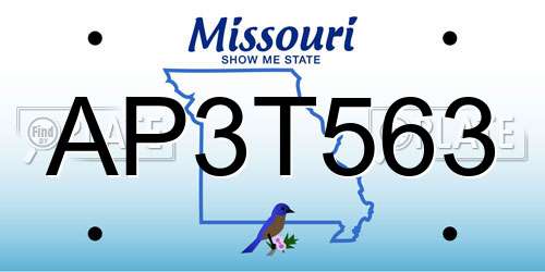 AP3T563 Missouri License Plate