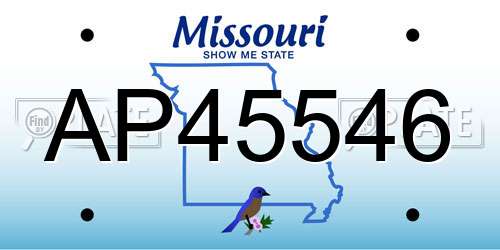 AP45546 Missouri License Plate