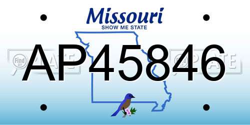 AP45846 Missouri License Plate