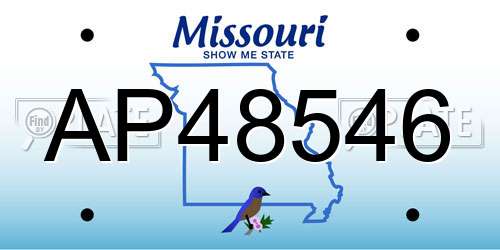 AP48546 Missouri License Plate