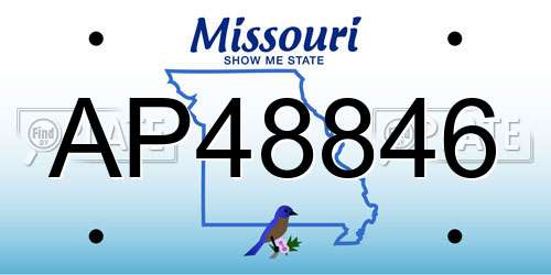 AP48846 Missouri License Plate