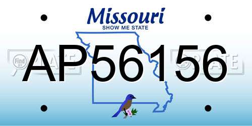 AP56156 Missouri License Plate