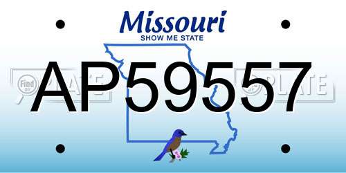 AP59557 Missouri License Plate