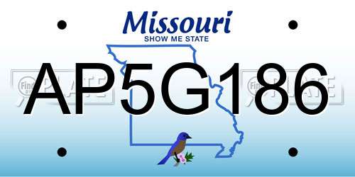 AP5G186 Missouri License Plate