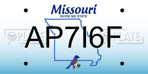 AP7I6F Missouri License Plate