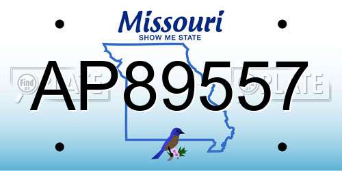 AP89557 Missouri License Plate
