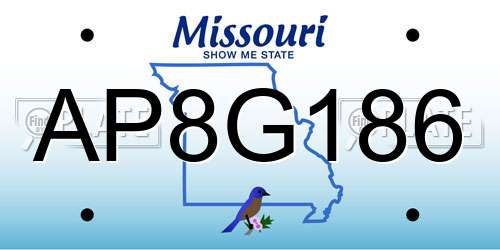 AP8G186 Missouri License Plate