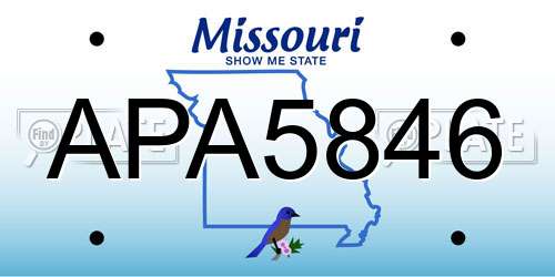 APA5846 Missouri License Plate