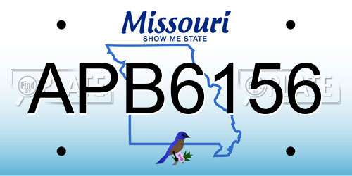 APB6156 Missouri License Plate