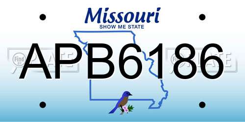 APB6186 Missouri License Plate