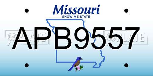 APB9557 Missouri License Plate